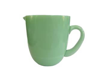 Vintage Style Jadite Green Glass Pitcher: 64 Oz Reproduction