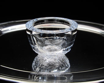 4 3/4" Ralph Lauren Hewitt Collection Bowl, Lead Crystal Signed RLL • Vintage 2004 HTF Elegant Accent Piece Heavy Textured Base No XY970/713