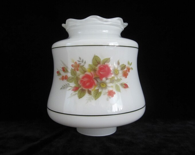 7w Glass Hurricane Light Shade Frosted White With Pink Etsy