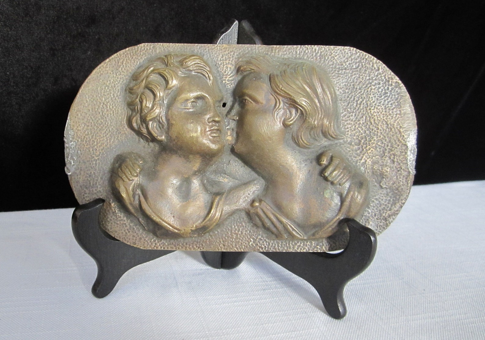 Bronze Plaque With Man and Woman Embracing Vintage Young - Etsy