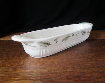 Cracker Server-Boat Naturewood Stoneware Embossed Basketweave by Pfalzgraff • Vintage 1997 13 3/8" Oblong Serving Dish • Multi Motif Pattern