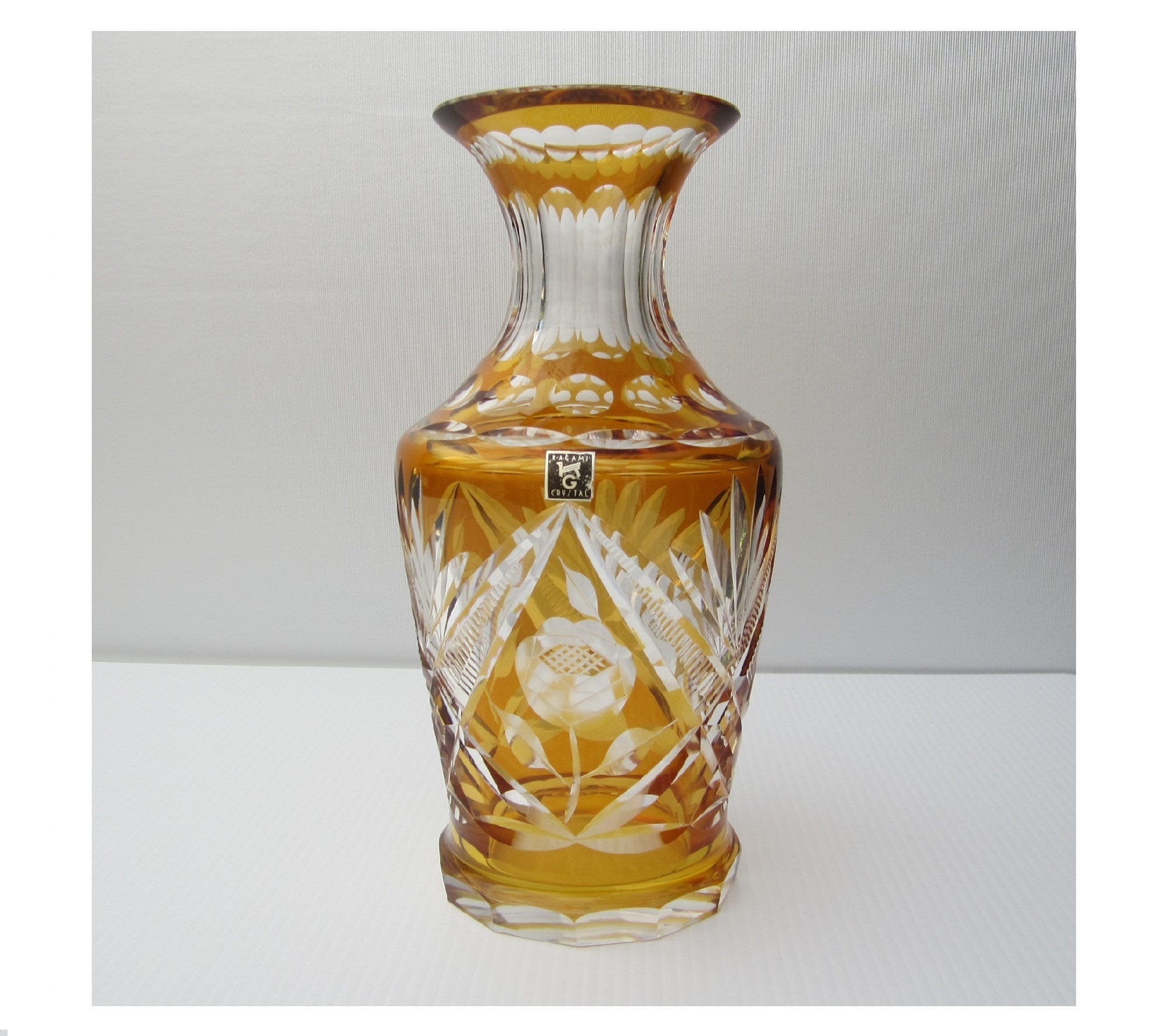 花瓶 カガミクリスタル 昭和レトロ アンティーク カガミクリスタル花瓶