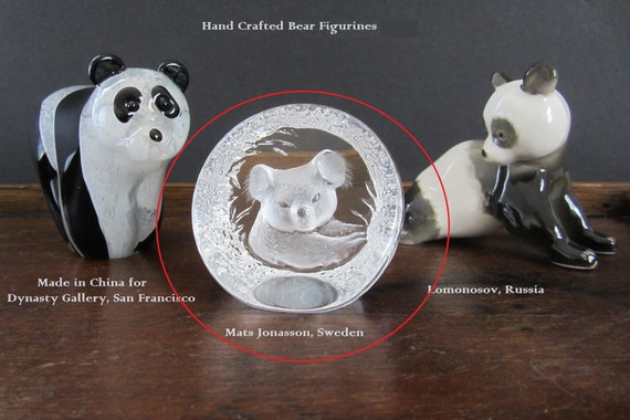 Mats Jonasson Koala Bear Crystal Paperweight • Signed Scandinavian