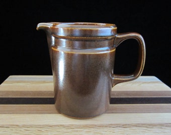 4" Sterling Creamer by Wedgwood • Brown Copper Fall Color Pitcher Jug with Handle • Vintage 1972 Earthy Stoneware Rustic Farmhouse • England