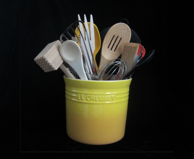 6 Le Creuset Stoneware Utensil Crock Yellow Ombre Etsy