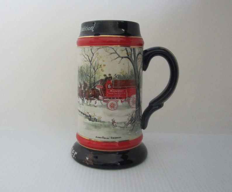 1990 Budweiser Beer Stein Collector Series Illustrated by Etsy