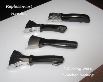 CHOICE Detachable Handle Replacement Corning Ware, Anchor Hocking • Vintage Removable Grabber Clip-On Black Plastic Cookware Handles • USA