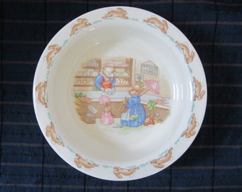 Royal Doulton Bunnykins Baby Plate Bone China Keepsake Vintage Weighted Children's Rimmed Dish Mr Piggly's Store. Mint Condition! England