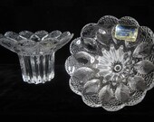 2-Pc Medea Crystal Candlestick Holders by Lausitzer Glaswerke of E. Germany Vintage R. Koschnick Dew Drop 24 Bleikristall MCM Label GDR
