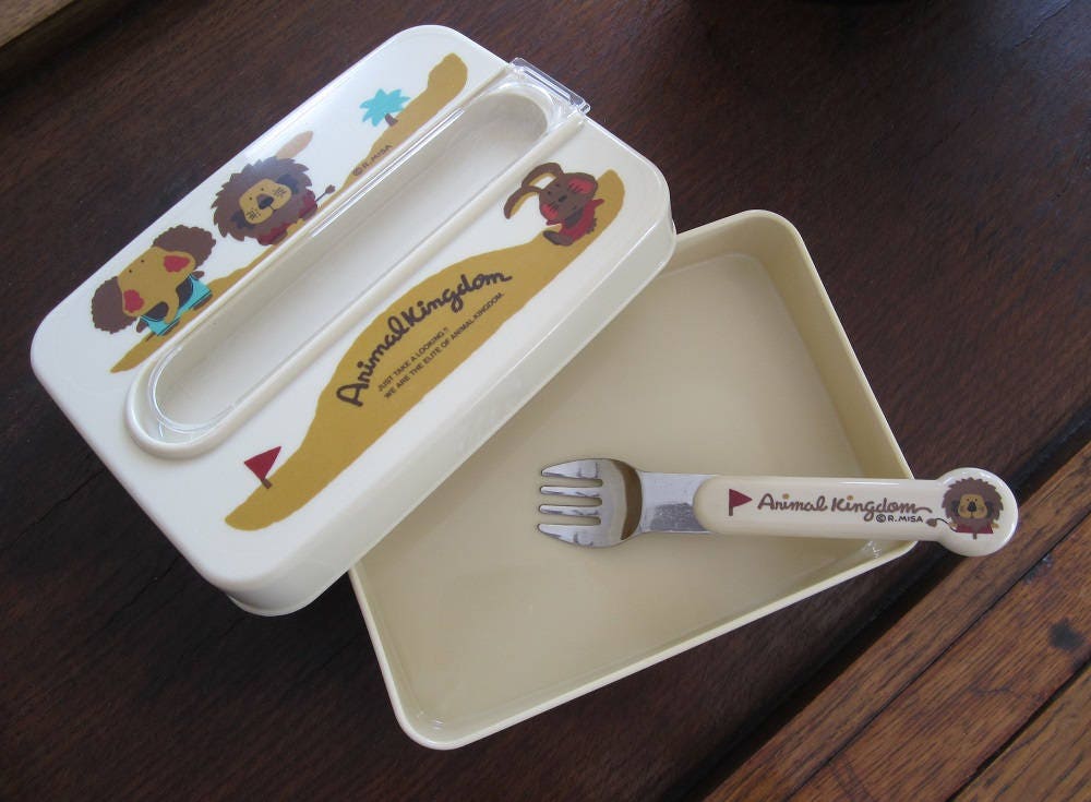 NEW DAISO KIDS UTENSIL KIT Set of 3 Case Chopstick Fork Spoon Bento School  Lunch