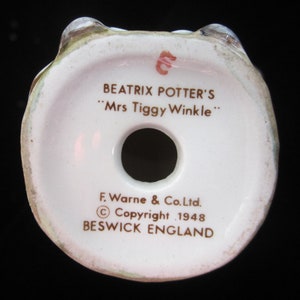 Mrs. Tiggy-Winkle Figurine by Beswick F. Warne & Co. Vintage Beatrix Potter Washerwoman Hedgehog Children's Story Character England Exc image 8