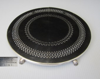 10" Apollo EPNS Trivet Expandable Claw Footed Hot Plate 8167 Bernard Rice's Sons • Vintage Early 20th Century Reticulated Sliding Stand NY