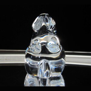 Baccarat Crystal Rabbit Sitting Figurine Vintage 2003 Retired No. 762520 Signed Authentic Seated Bunny Hare Miniature Sculpture . France image 6