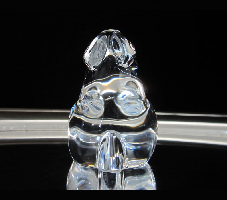 Baccarat Crystal Rabbit Sitting Figurine Vintage 2003 Retired No. 762520 Signed Authentic Seated Bunny Hare Miniature Sculpture . France image 6