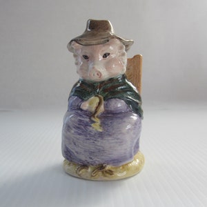 1992 This Little PIg Figurine by Royal Albert F. Warne, England • Vintage 4&quot; Handpainted Porcelain Beatrix Potter Collectible • Easter Gift