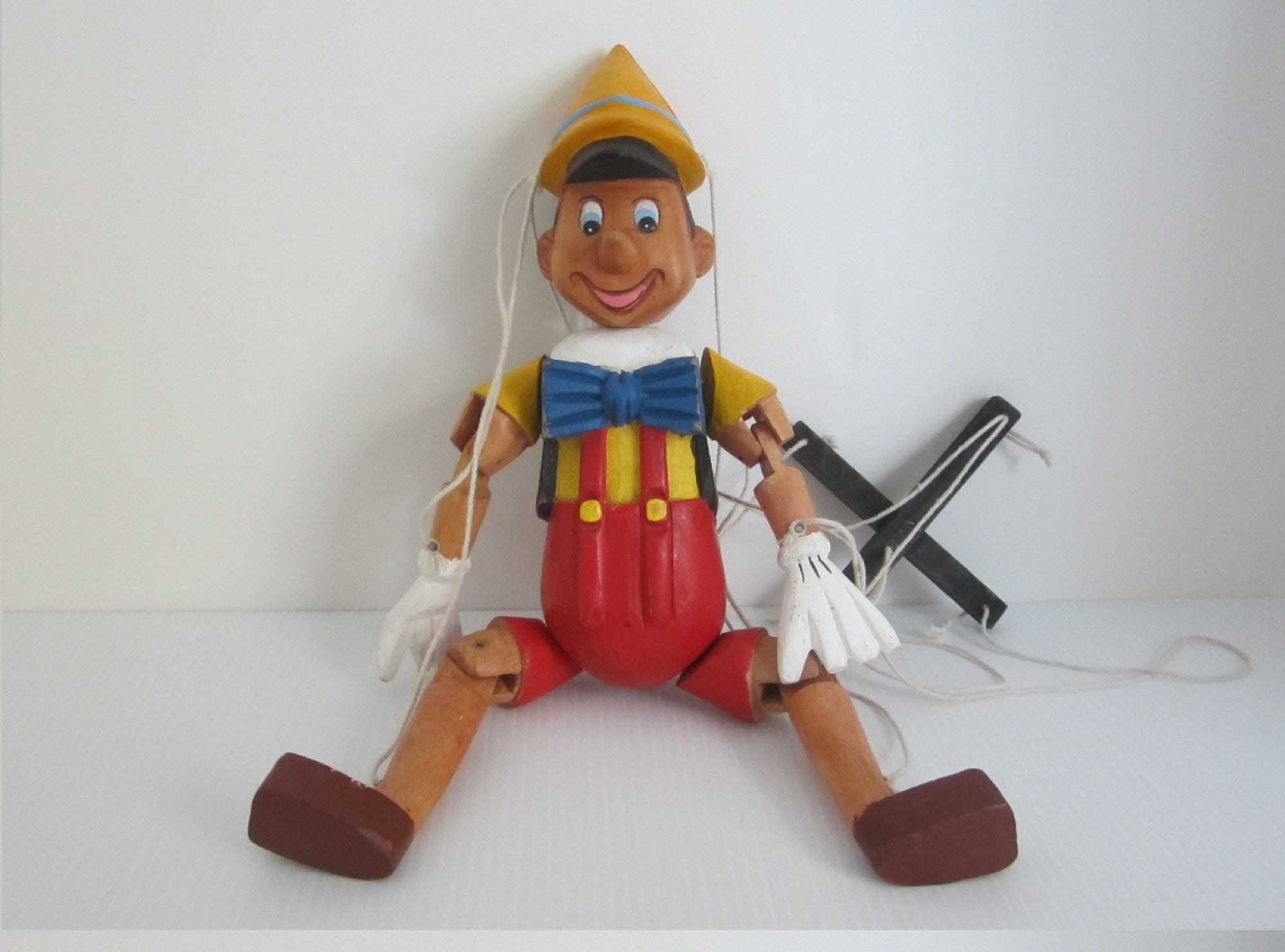 15 Wooden Pinocchio Marionette String Puppet Vintage Mid-20th