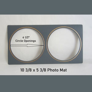 Vintage Photo Art Mats: Gray-Blue & Gold, 4 1/2" Circle Windows (Set of 7)