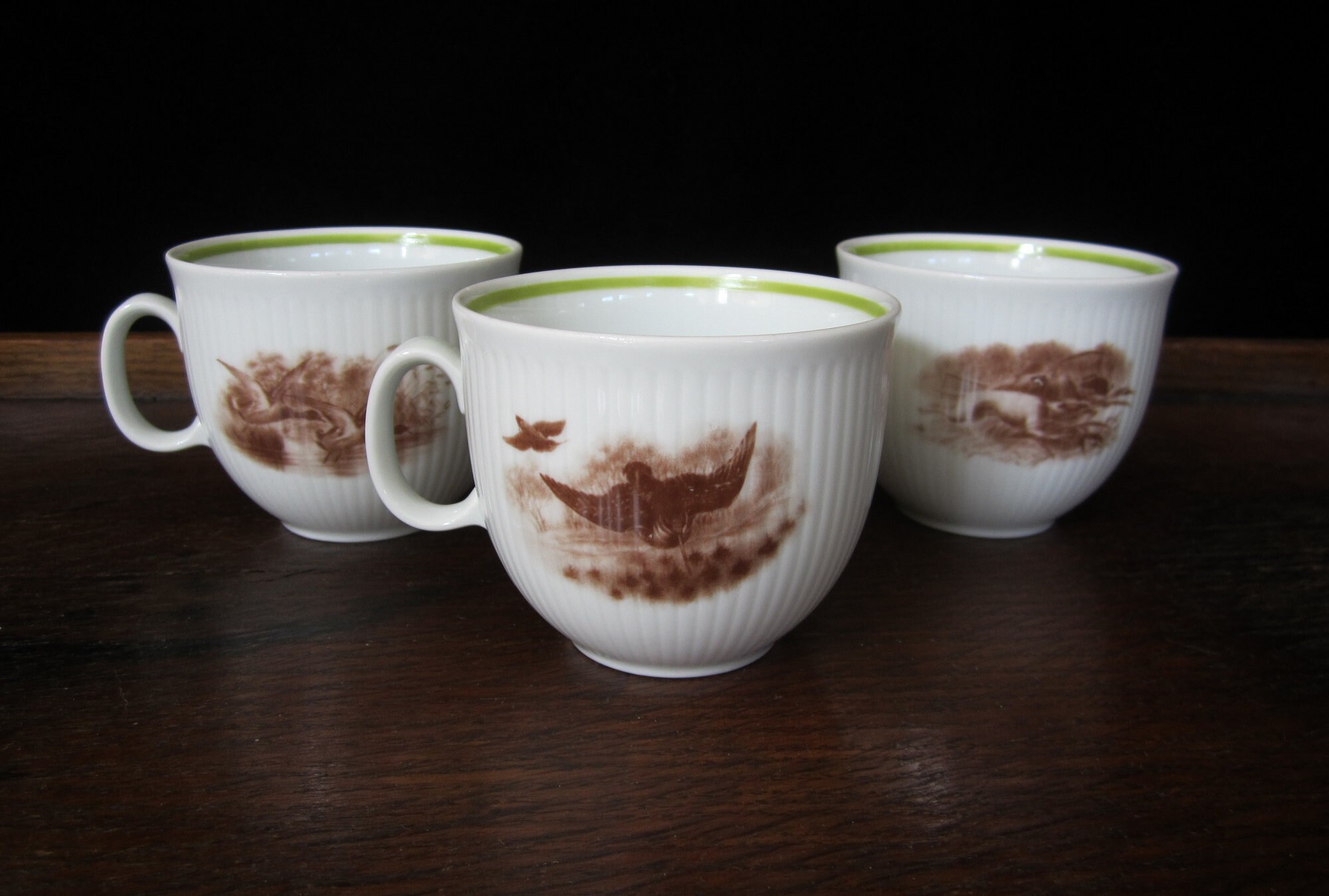 3-pc Colditz Porcelain Teacups Wild Game Scenes Ribbed Fine - Etsy Sweden