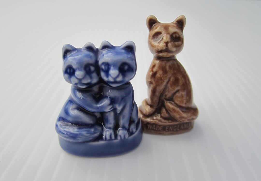 2-pc Cat Figurine by Wade Pottery of England Vintage Kitty Whimsies ...