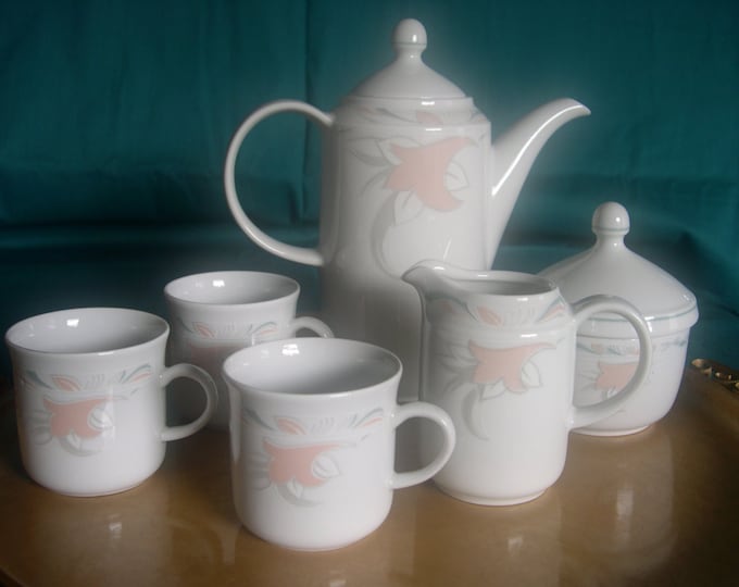 Kahla Tea Set 8pc Floral Calla Lillies Vintage Modern Art Nouveau