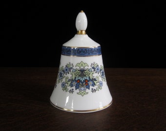 Royal Doulton Dinner Bell English Fine Bone, Gold Trim Danbury Mint • Vintage 1980s Collectible Bells of World's Greatest Porcelain Houses