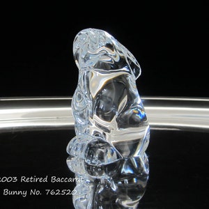 Baccarat Crystal Rabbit Sitting Figurine Vintage 2003 Retired No. 762520 Signed Authentic Seated Bunny Hare Miniature Sculpture . France image 3