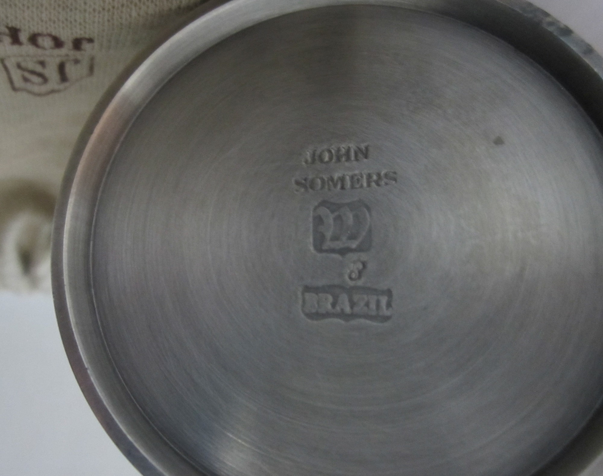 John Somers Pewter Cup JS X MG • Vintage 8 Oz Fine Quality John Somers Pewter Cup JS X MG • Vintage 8 Oz Fine Quality