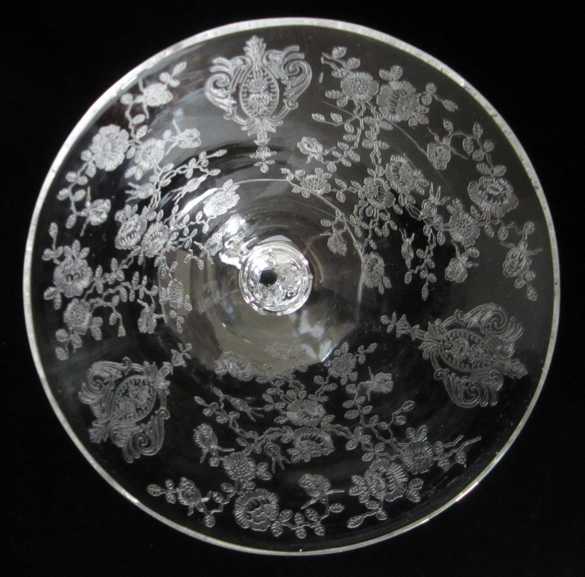 Vintage Cambridge Rose Point Crystal Starter Set: Etched Floral