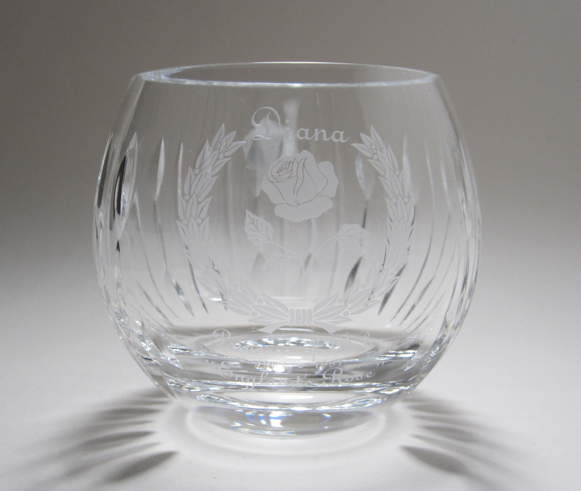 STUART Crystal スチュアート ローズボウル 花瓶 Vintage Stuart Crystal Diana Princess of Wales Rose Bowl Vase