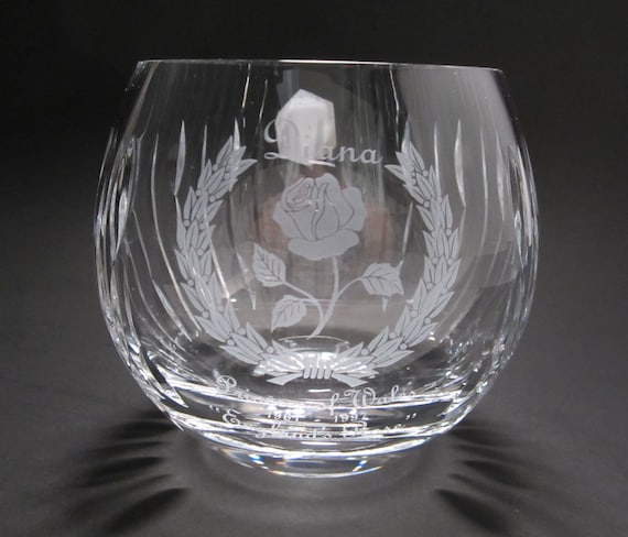 STUART Crystal スチュアート ローズボウル 花瓶 Vintage Stuart Crystal Diana Princess of Wales Rose Bowl Vase