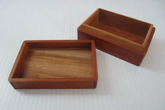 2x3" Small Wood Marquetry Trinket Box with Native… - image 5