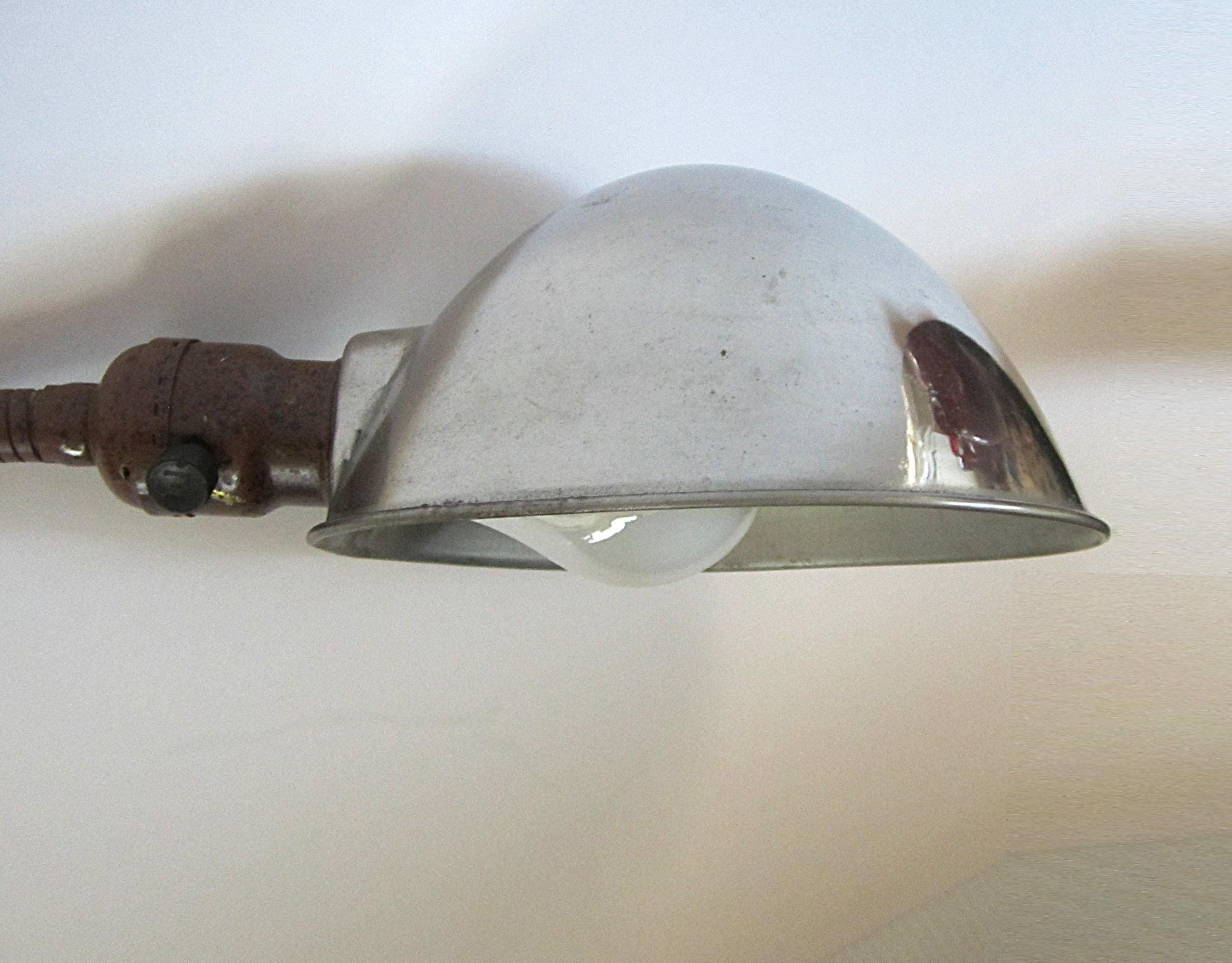 Art Deco Eagle Gooseneck Desk Lamp: 1930s Industrial Table Light