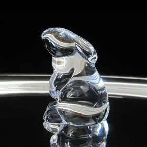 Baccarat Crystal Rabbit Sitting Figurine Vintage 2003 Retired No. 762520 Signed Authentic Seated Bunny Hare Miniature Sculpture . France image 1