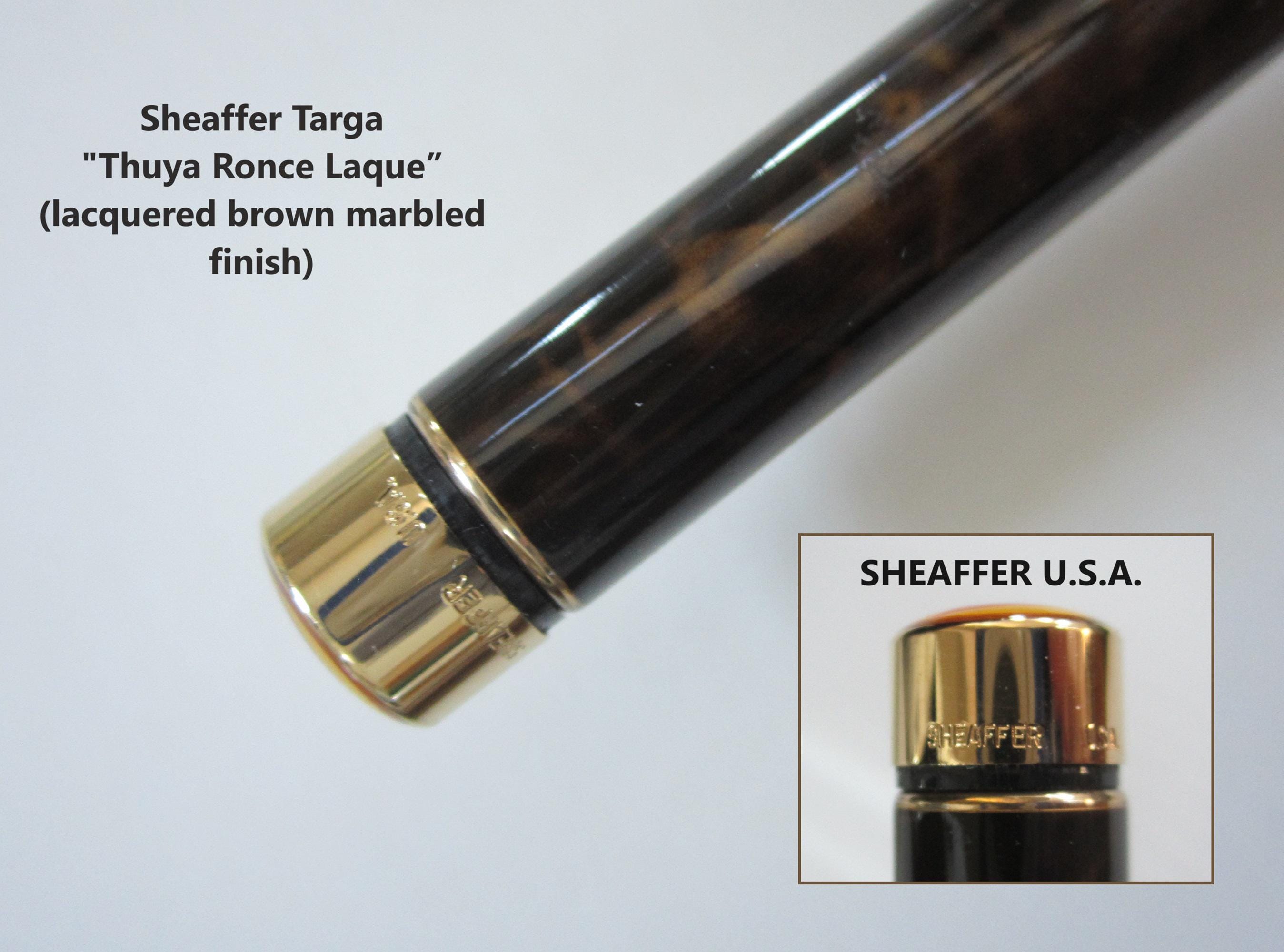 Vintage Sheaffer Targa 1030 Fountain Pen Set: 14k Nib, Thuya