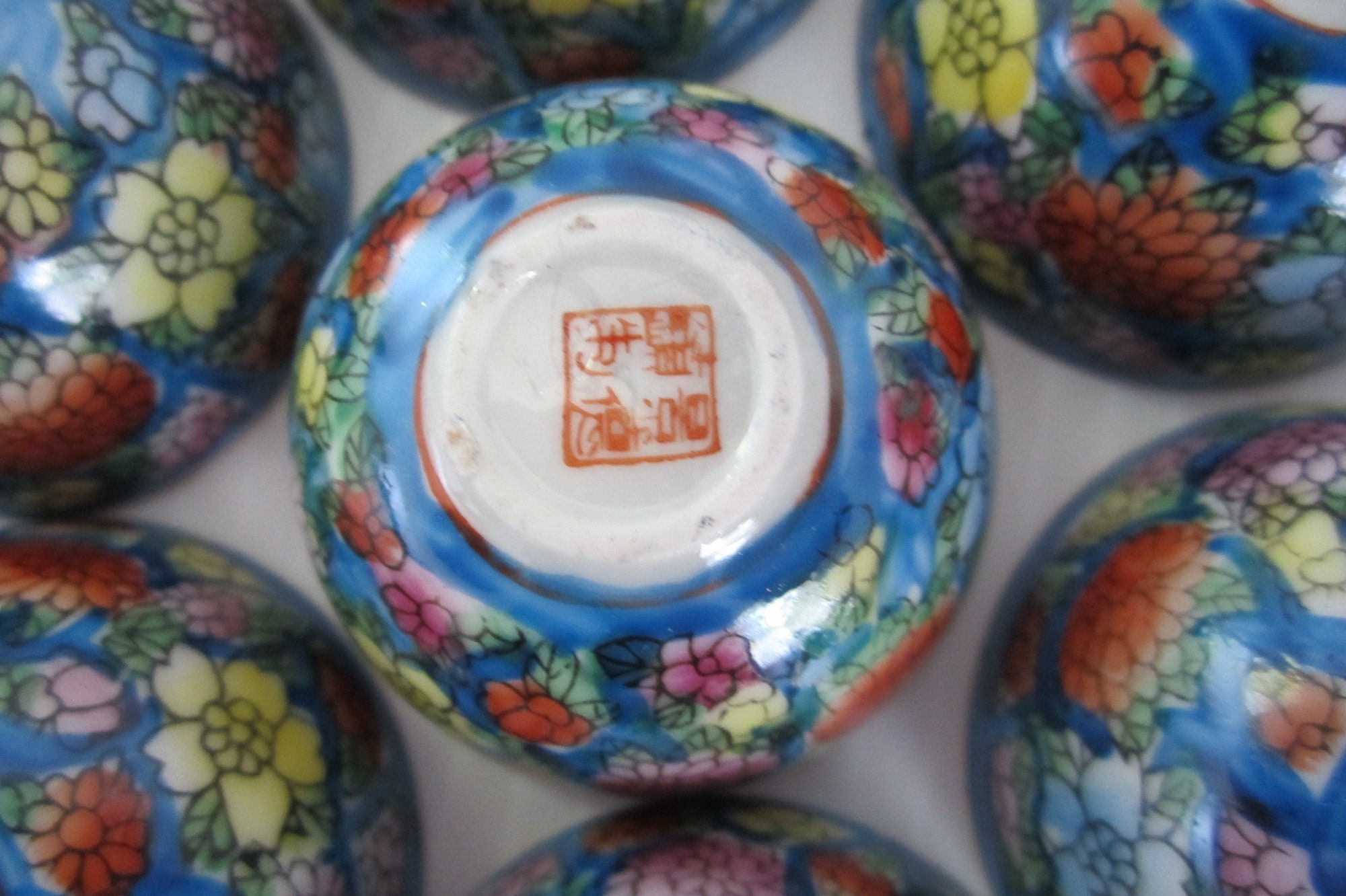 Chinese Zodiac Tea Cup Set • Handpainted Porcelain, Gold Trim