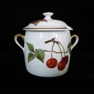 Vintage Royal Worcester Evesham Gold Marmalade Jar • Orchard Fruit Porcelain, England
