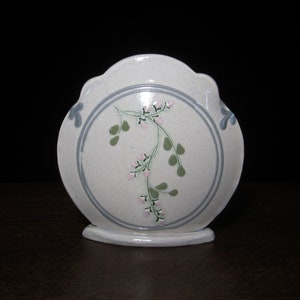 5 1/4&quot; Mountain Meadows Pottery Posy Vase with Pink Floral Design • Vintage Discontinued Handcrafted Small Flower Holder • Signed MPM VT USA