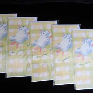 5-Pc Cecilia Rosslee Greeting Cards Set Vintage New &#39;Mary Had a Little Lamb&#39; French-Inspired Impressionist Children&#39;s Illustration Pastels