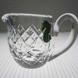 Waterford Mini Creamer Cut Crystal Diamonds • Authentic Signed Irish Classic Design • Vintage New with Original Green Foil Label • Ireland