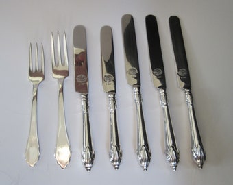 CHOICE Vergèze Silverplate Flatware by The Source Perrier Collection • Vintage 1997 Scalloped, Bold, Heavy Knives Forks • Great for Serving