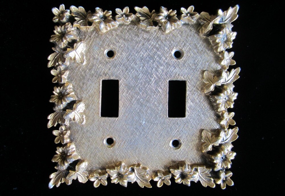 Ornate Gold Plated Light Switch Cover Vintage 1970 Florenta of Etsy