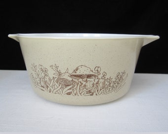 Pyrex 474-B Forest Fancies 1.5 Qt Round Casserole • Vintage 1981 Nesting Cinderella Opalware Bowl • Homestead Speckled • Corning NY USA