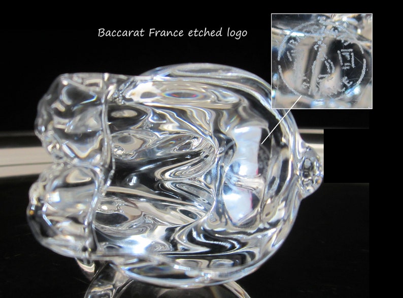 Baccarat Crystal Rabbit Sitting Figurine Vintage 2003 Retired No. 762520 Signed Authentic Seated Bunny Hare Miniature Sculpture . France image 7