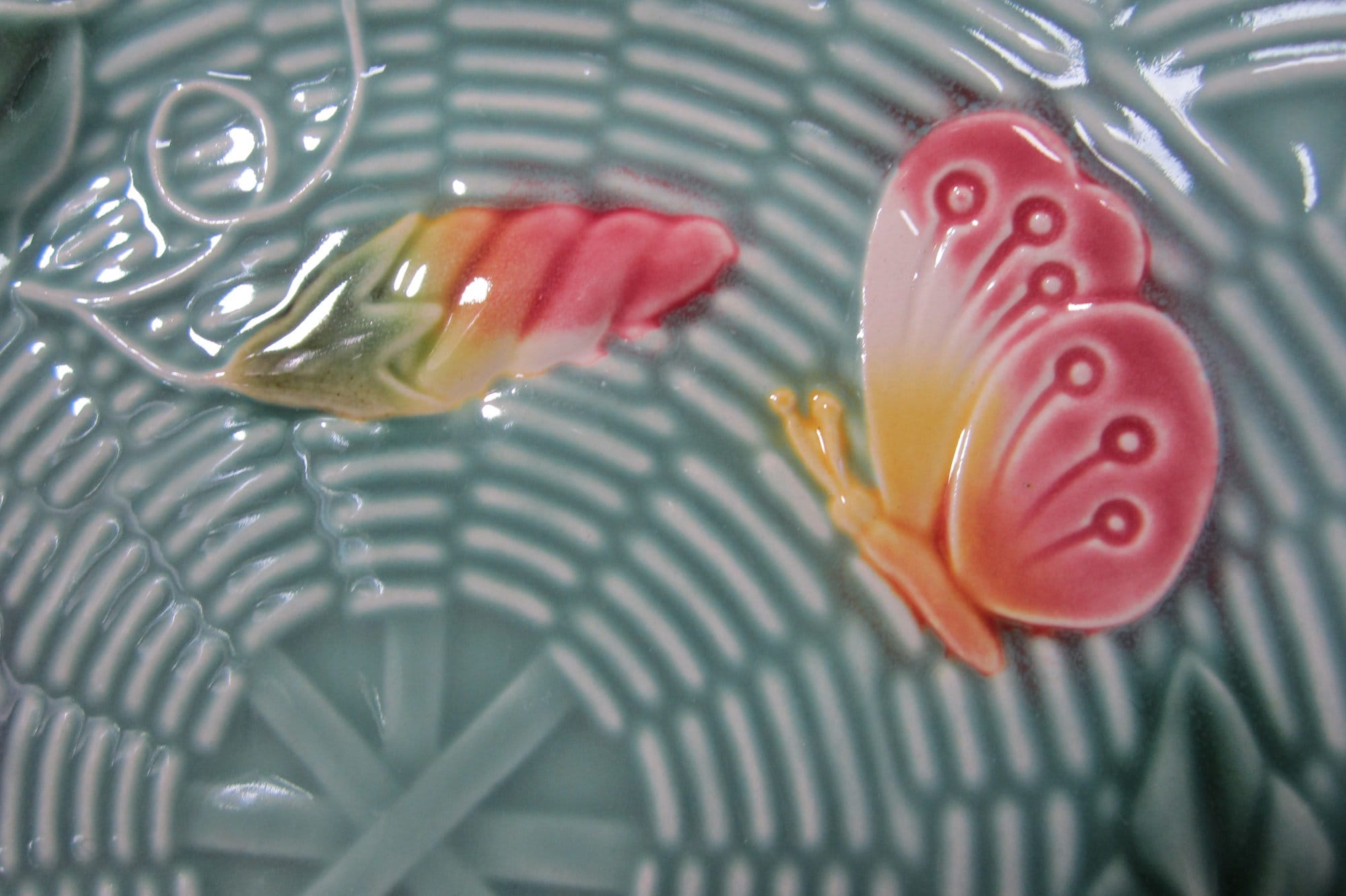 2-pc Geneviève Lethu Floral Salad Plate Set • Vintage Teal