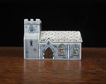 Wade England Figurine St. Sebastian's Church Whimsy-on-Why Village • Vintage 1980 Set 1, Building No. 7 Whimsies Mythical English Town, U.K.