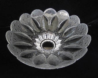 10 5/8" Medea Crystal Bowl by Lausitzer Glaswerke E. Germany • Vintage 1980 R. Koschnick Dew Drop • 24% Bleikristall Scandinavian Modern GDR