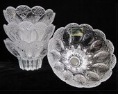 4-Pc Medea Crystal Bowl by Lausitzer Glaswerke of E. Germany Vintage R. Koschnick Dew Drop 24 Bleikristall 20th Century Modern GDR