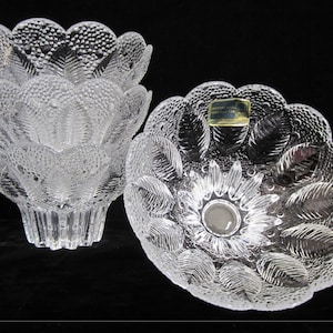 4-Pc Medea Crystal Bowl by Lausitzer Glaswerke of E. Germany • Vintage R. Koschnick Dew Drop • 24% Bleikristall 20th Century Modern GDR