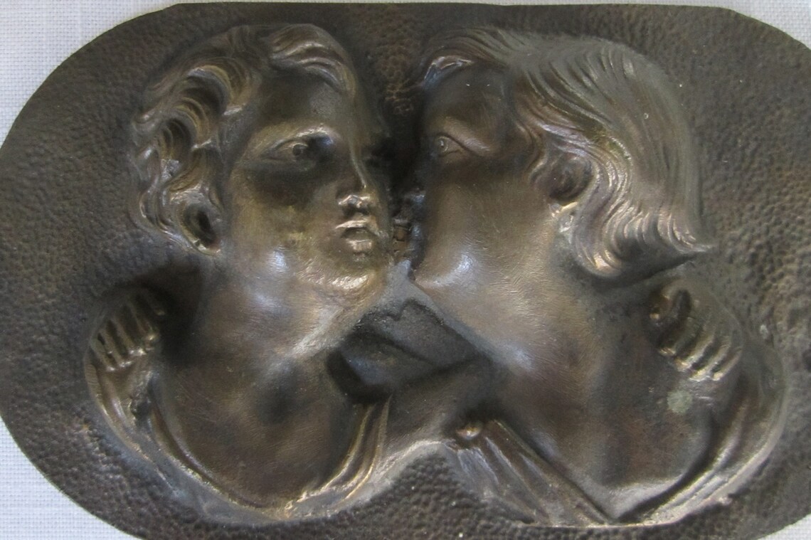 Bronze Plaque With Man and Woman Embracing Vintage Young - Etsy