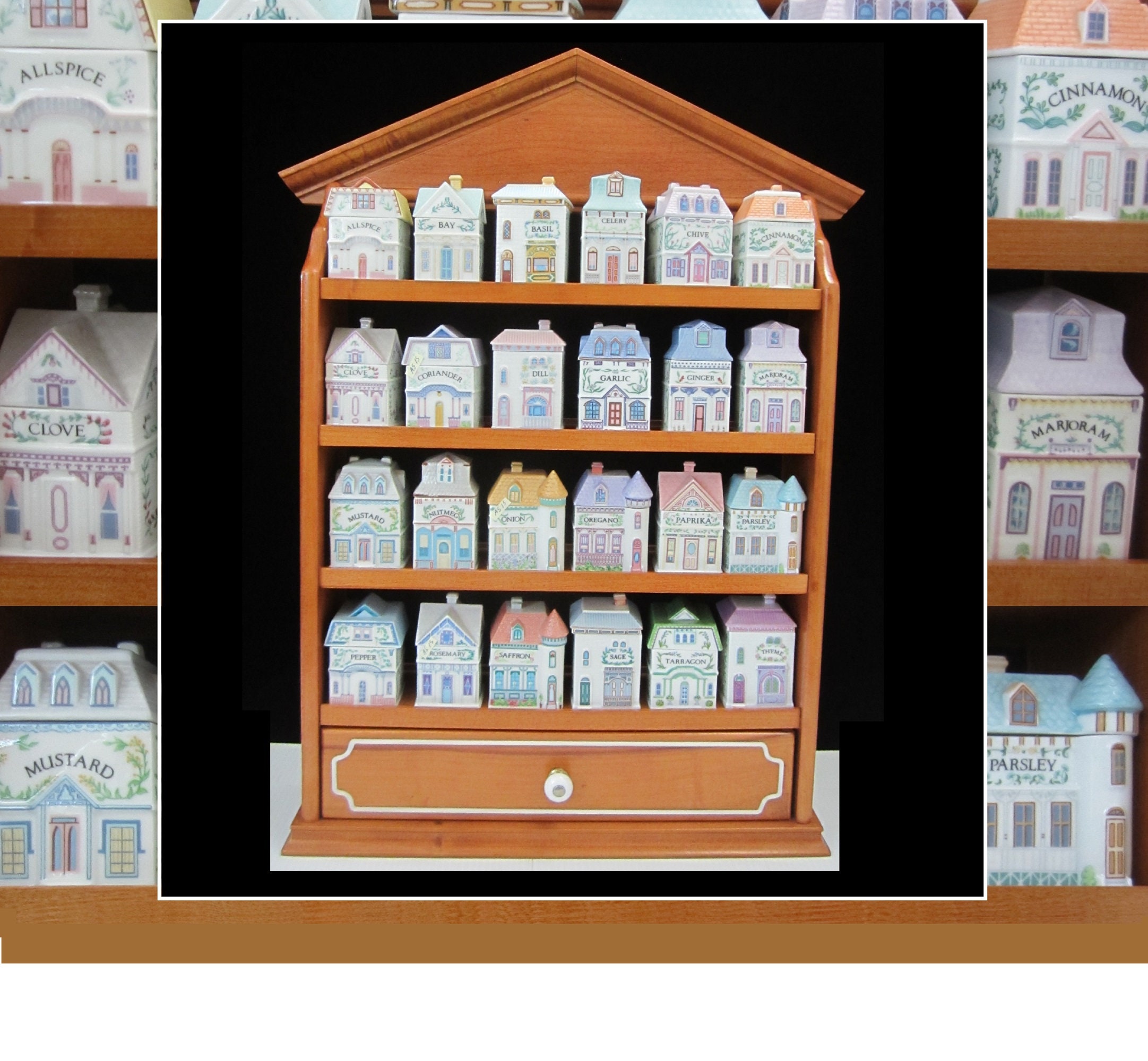 Choice of Lenox Spice Village Jars • Vintage 1980s Fine Porcelain Decorated Houses • Individually Priced, Like New, Free Shipping